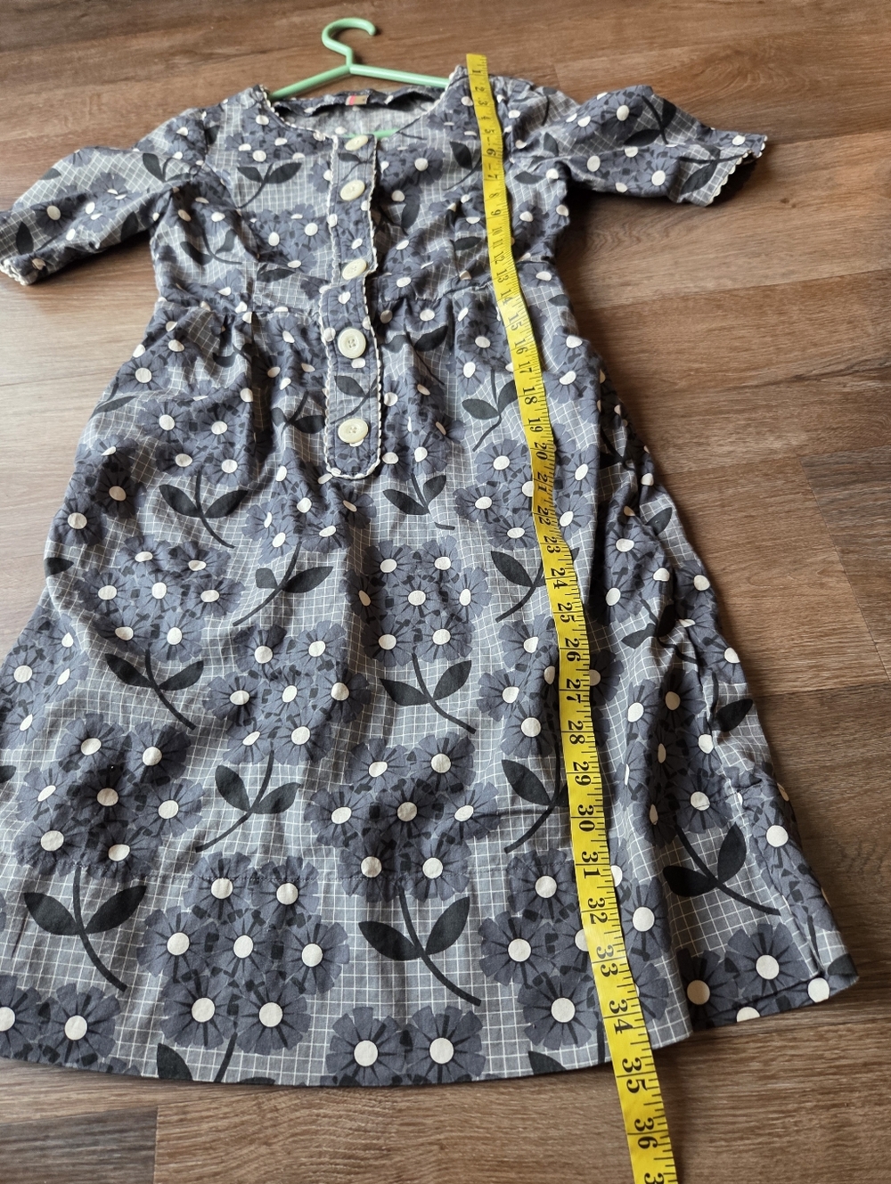 Orla Kiely Grey Floral Button Front Womens Dress size 2 - Picture 4 of 7